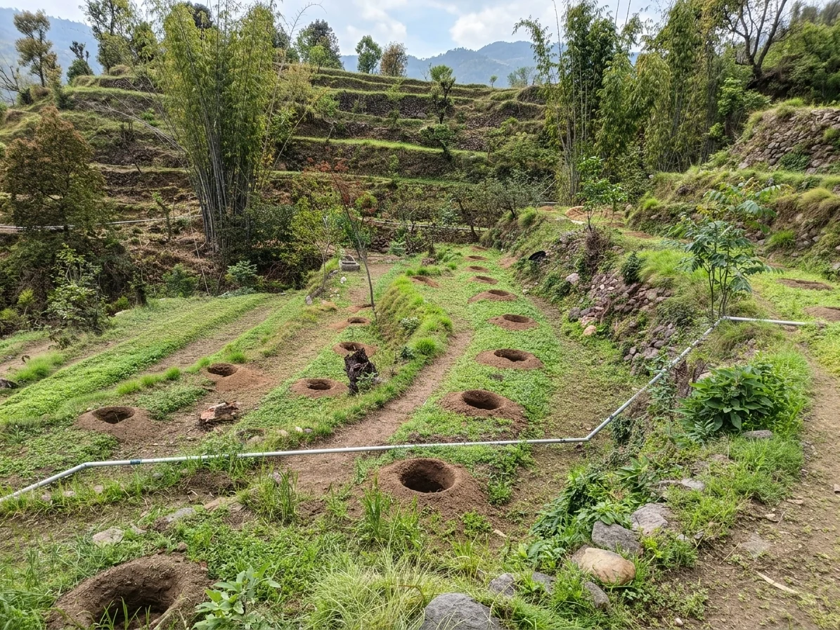 Land development terraced site work